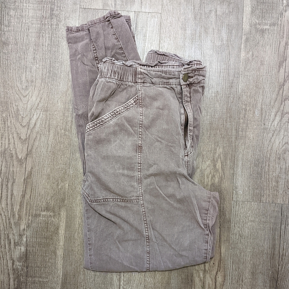 Dyed Brown Cargo Work Pants Women's Size Large Tall Old Navy Mocha Brown